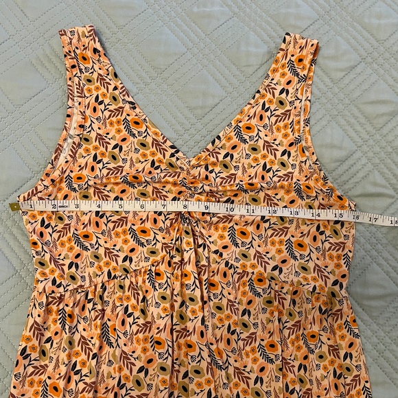 IGENJUN Orange Floral Tank Top, Size Small - Picture 4 of 8
